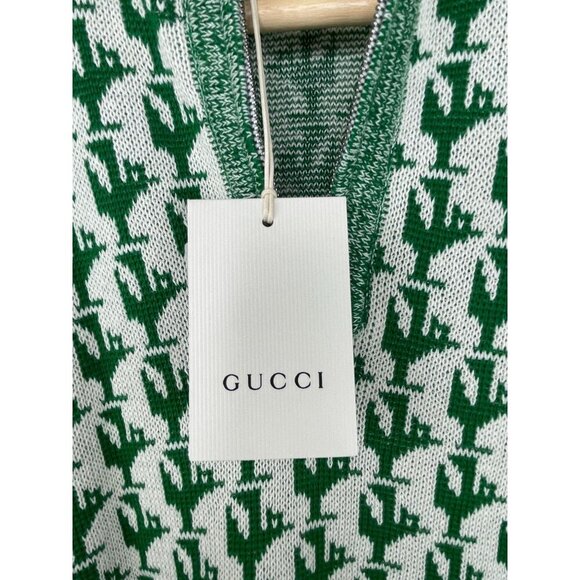 NWT Gucci Kids Half Zip Pullover Sweater In Green&White Size 6 - Picture 8 of 10